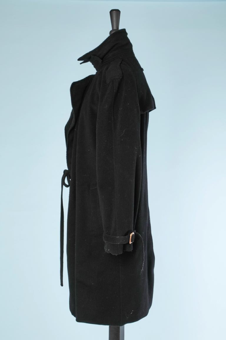 Black wool trench coat Jean-Paul Gaultier  In Good Condition For Sale In Saint-Ouen-Sur-Seine, FR