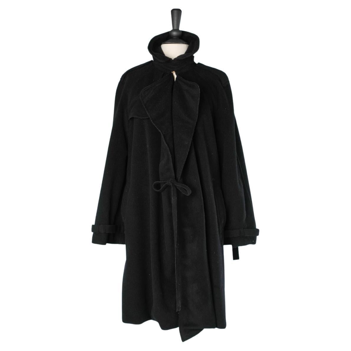 Trench-coat en laine noire Jean-Paul Gaultier 
