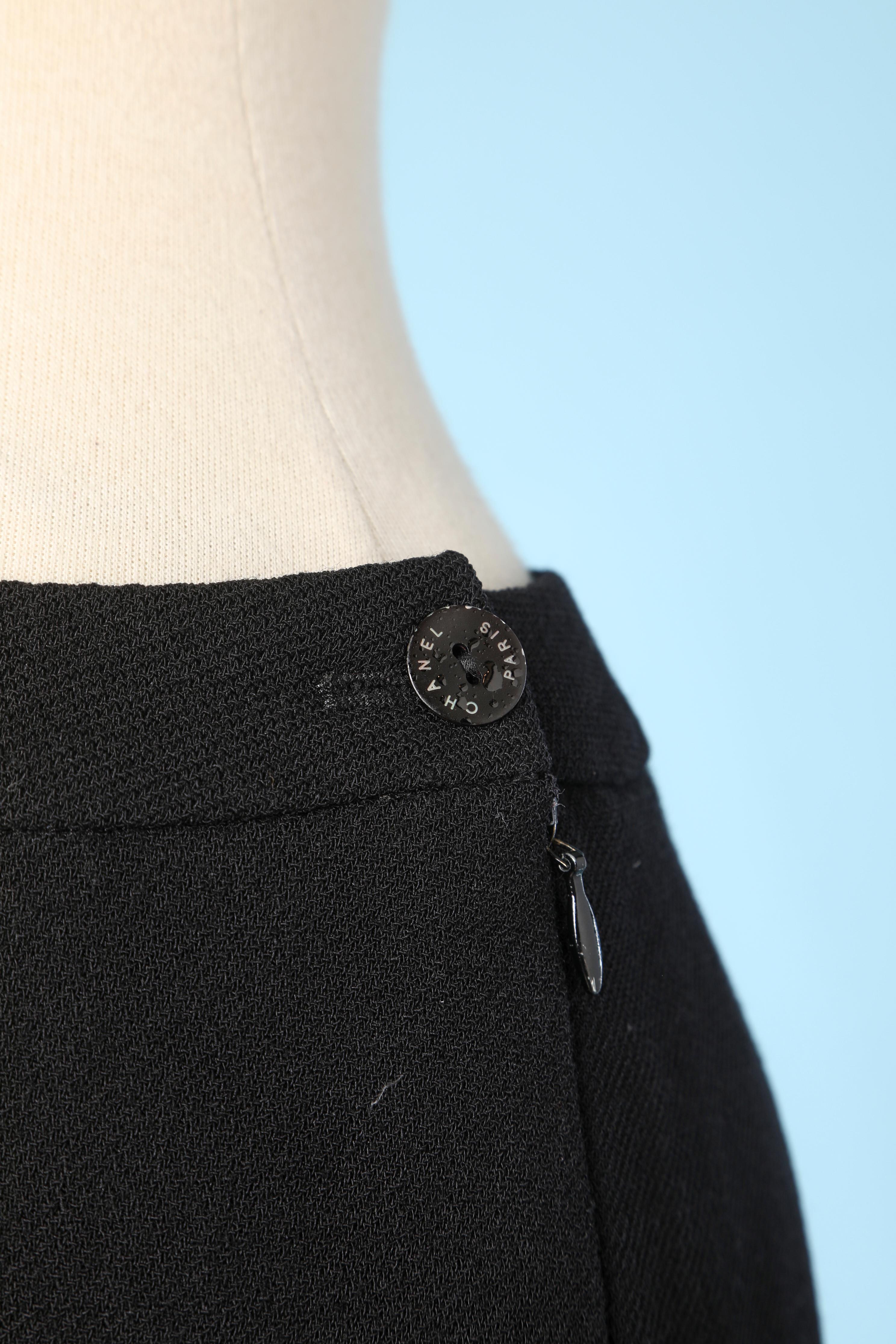 Black wool trouser CHANEL In Excellent Condition For Sale In Saint-Ouen-Sur-Seine, FR