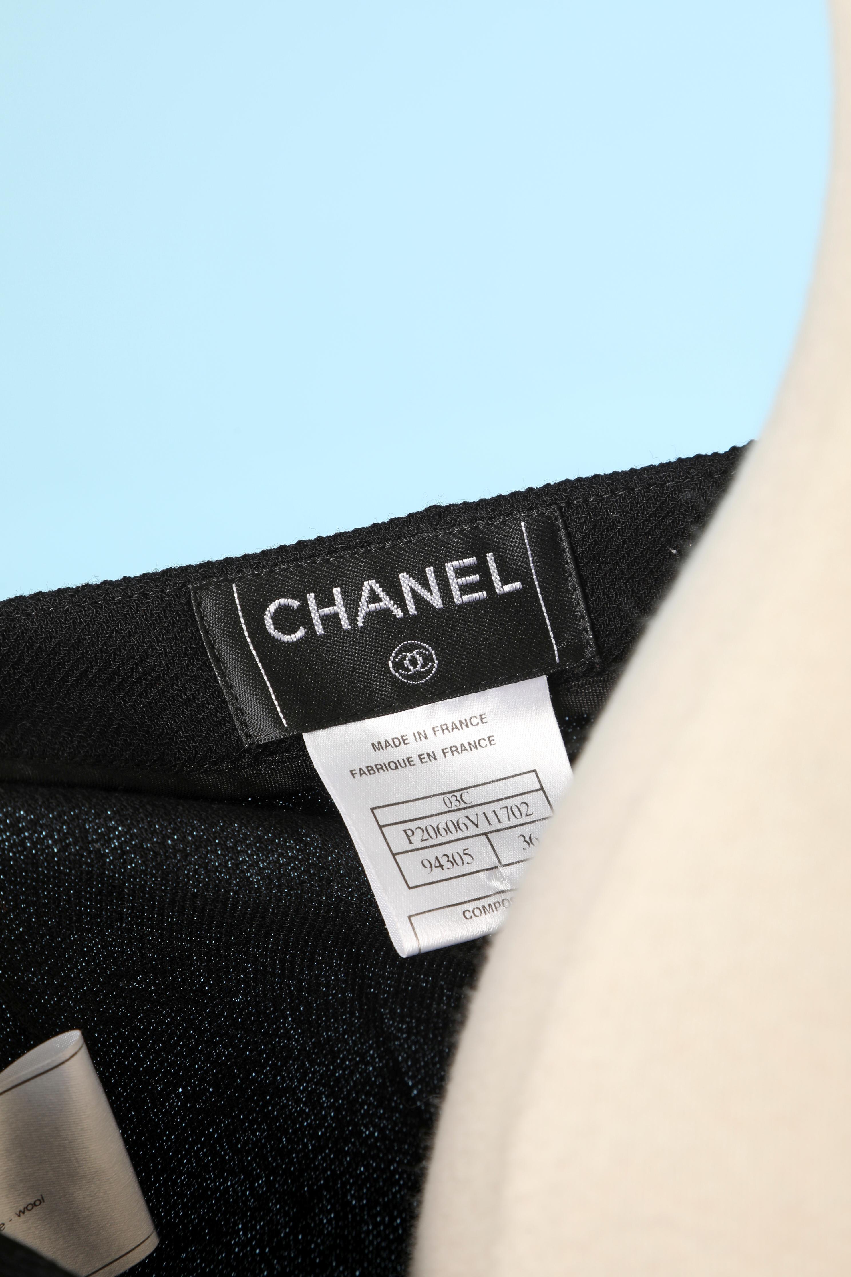 Black wool trouser CHANEL For Sale 2