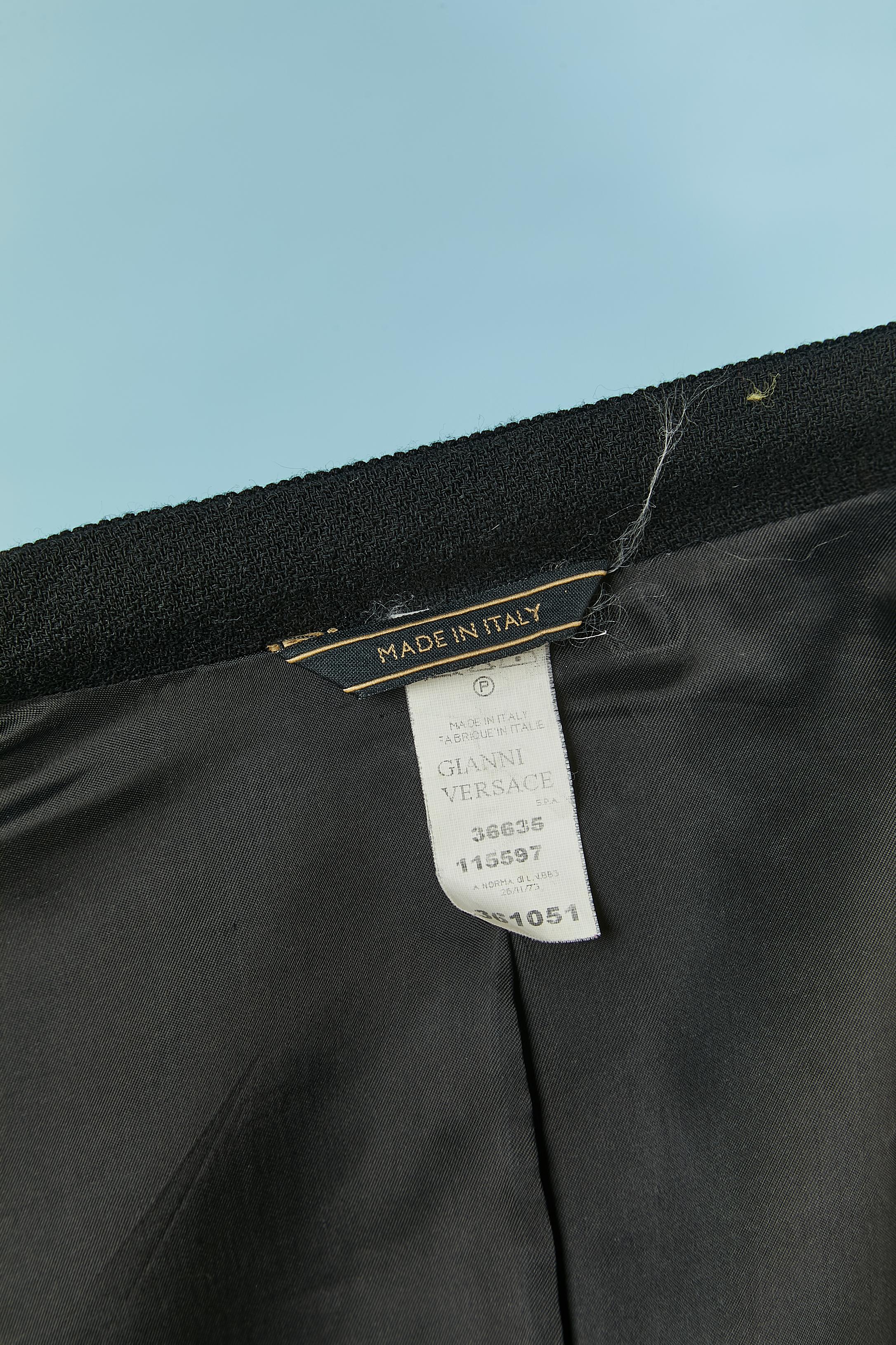 Combinaison-pantalon en laine noire VERSACE en vente 5