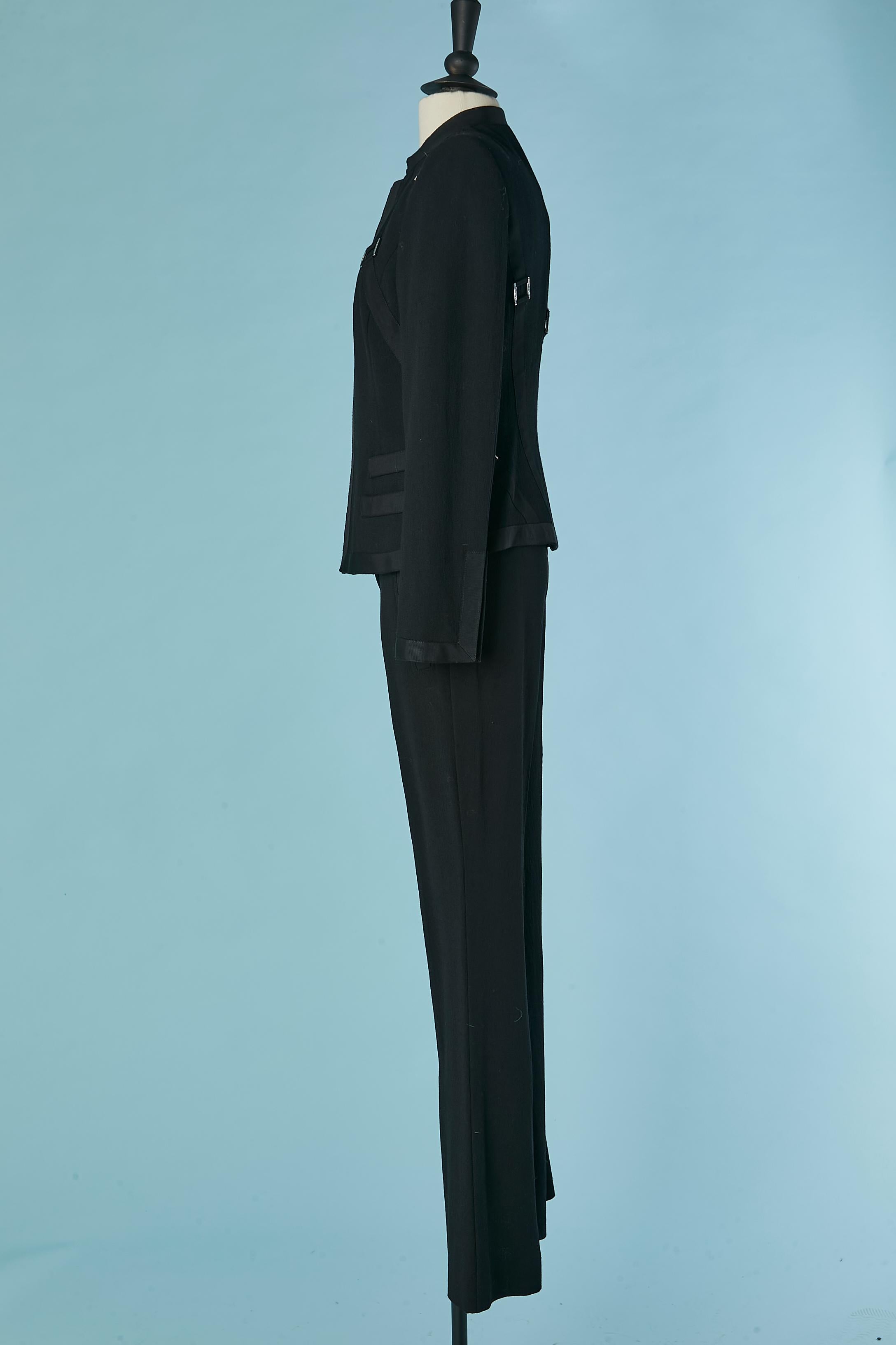 Combinaison-pantalon en laine noire VERSACE en vente 1