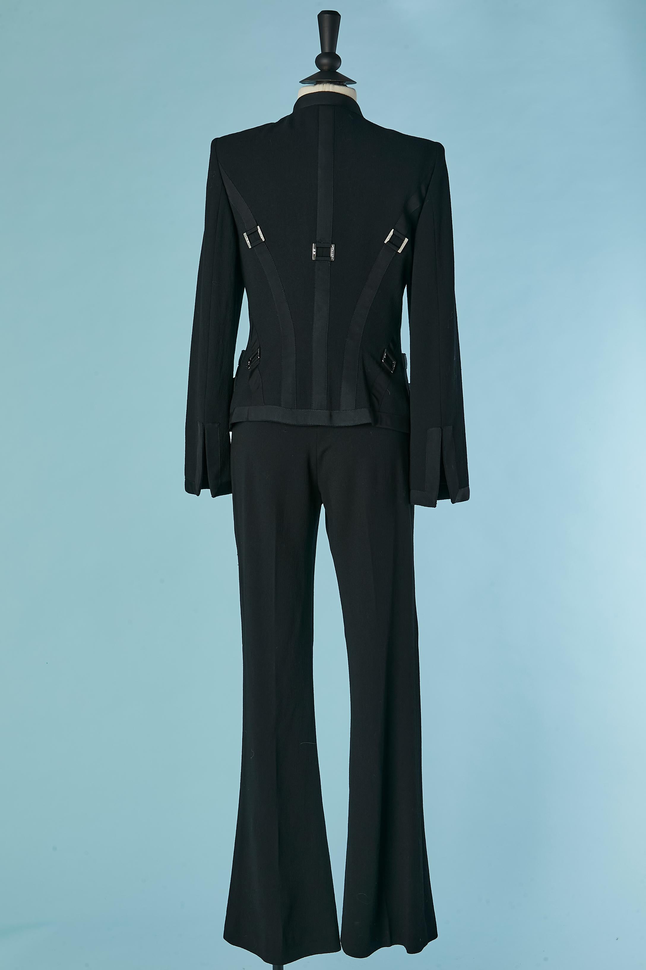 Combinaison-pantalon en laine noire VERSACE en vente 2
