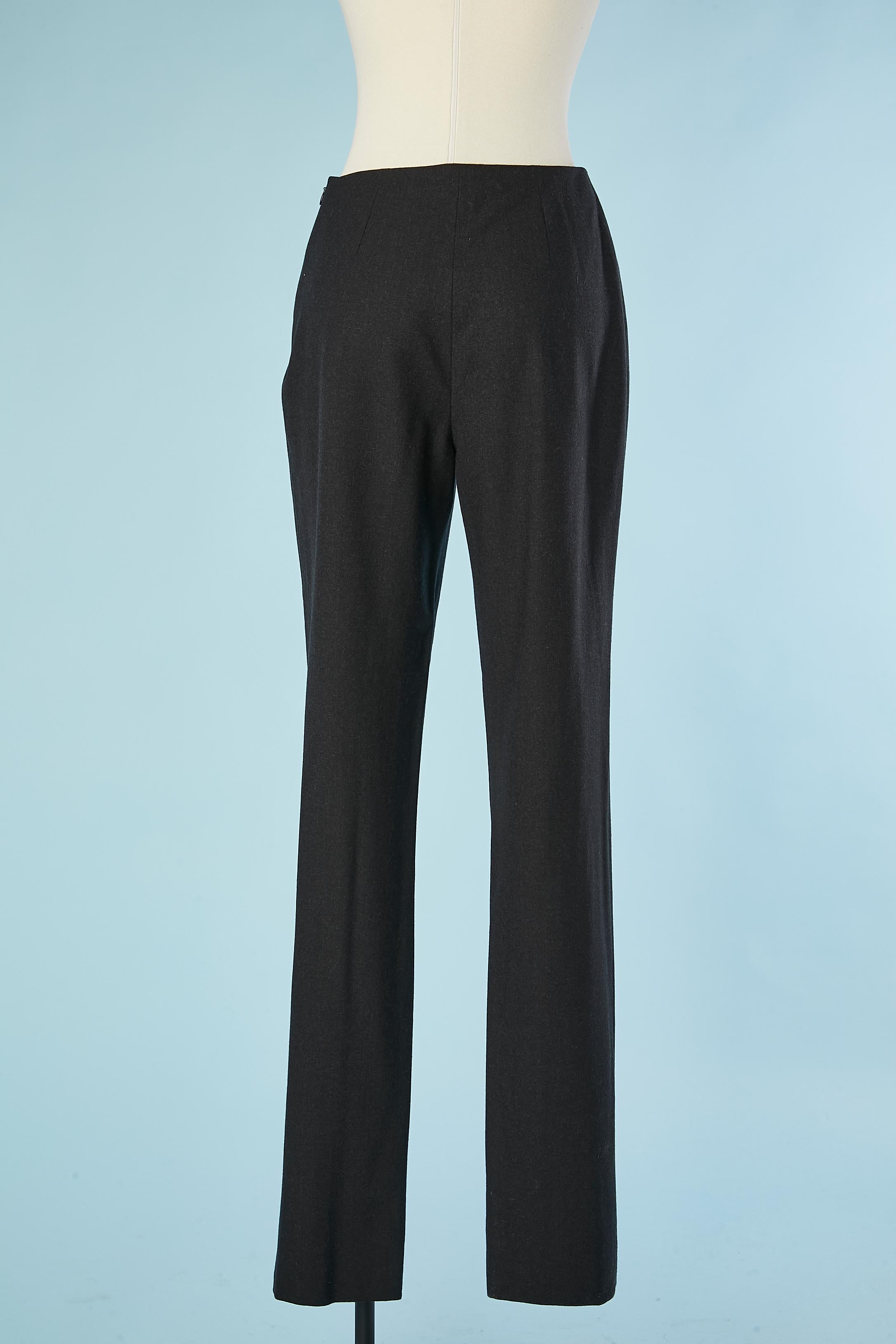 Women's Black wool trouser with silk lining Chanel  For Sale