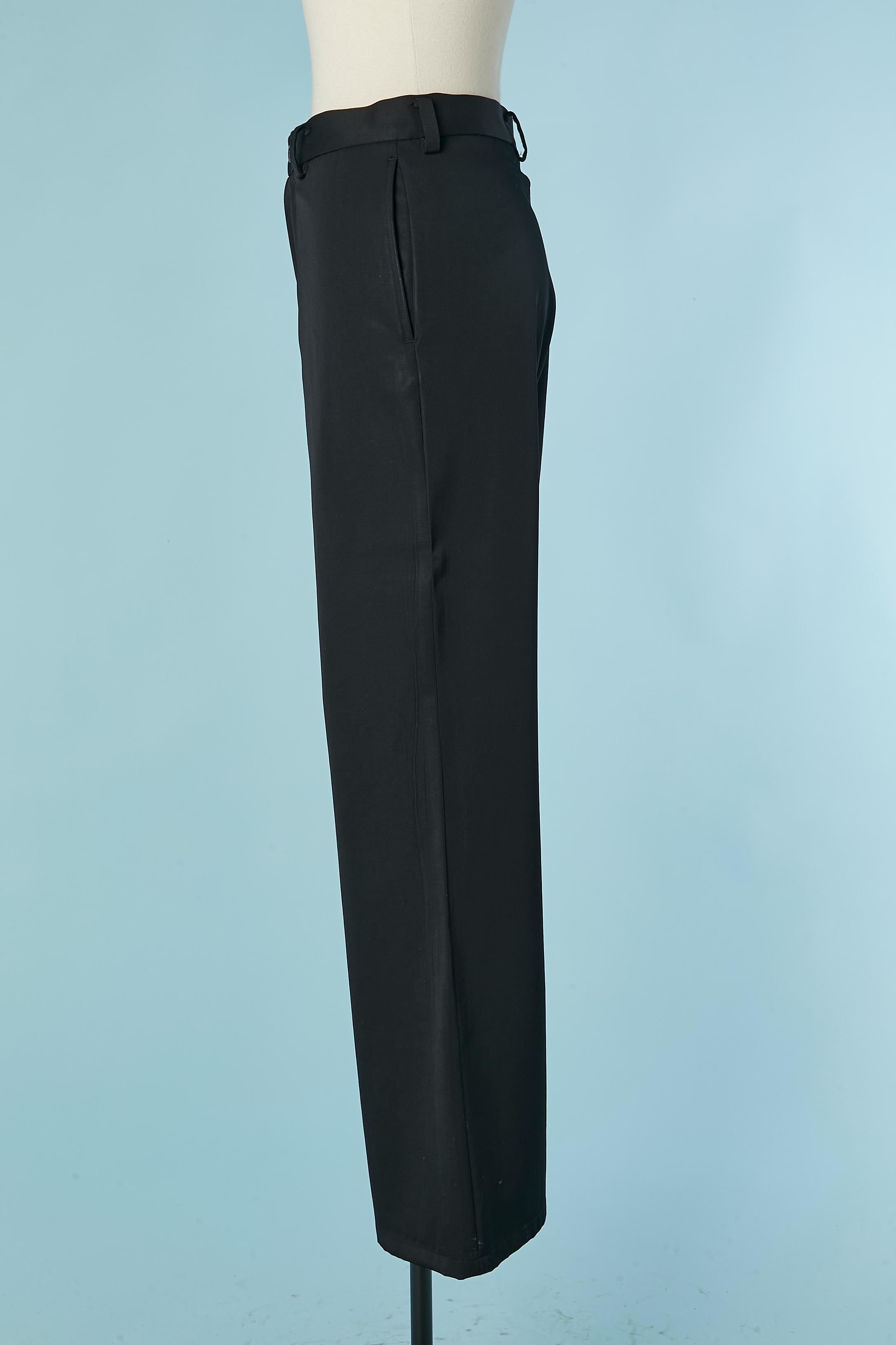 Nero Pantaloni in lana nera Yohji Yamamoto in vendita