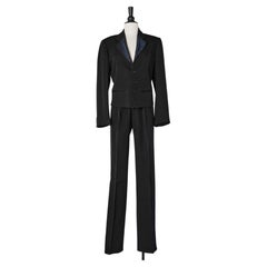 Black wool tuxedo pant-suit Saint Laurent Rive Gauche 