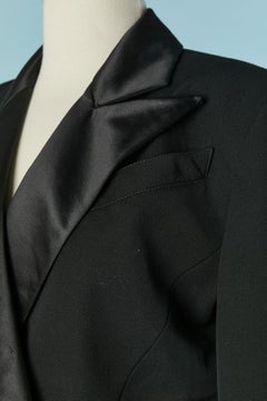 Black wool Tuxedo skirt-suit THIERRY MUGLER