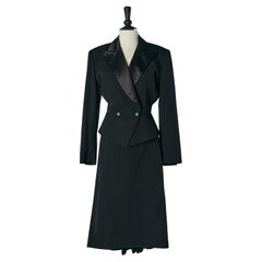 Falda-traje de esmoquin de lana negra THIERRY MUGLER