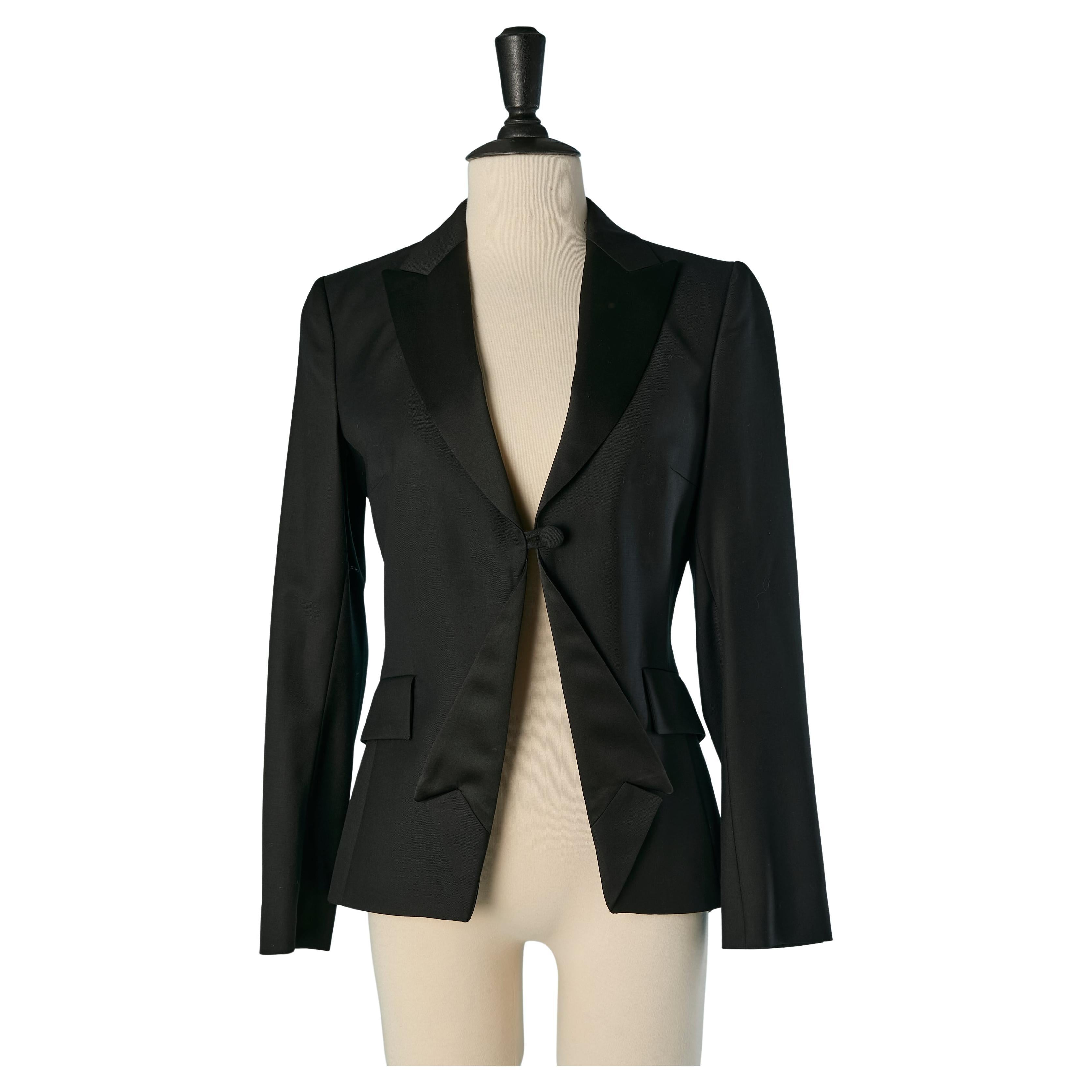 Black wool Tuxedo "trompe l'oeil " jacket JEAN-CHARLES de CASTELBAJAC