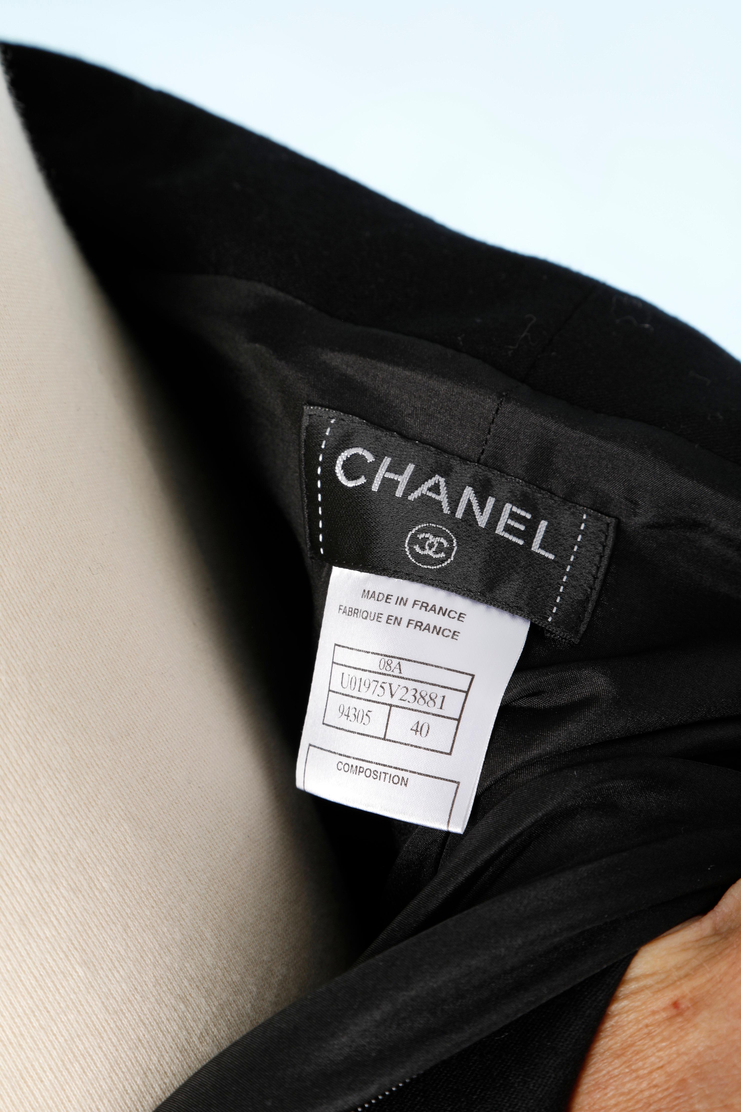 Schwarze Hose mit weiten Beinen aus Wolle Chanel  im Angebot 1