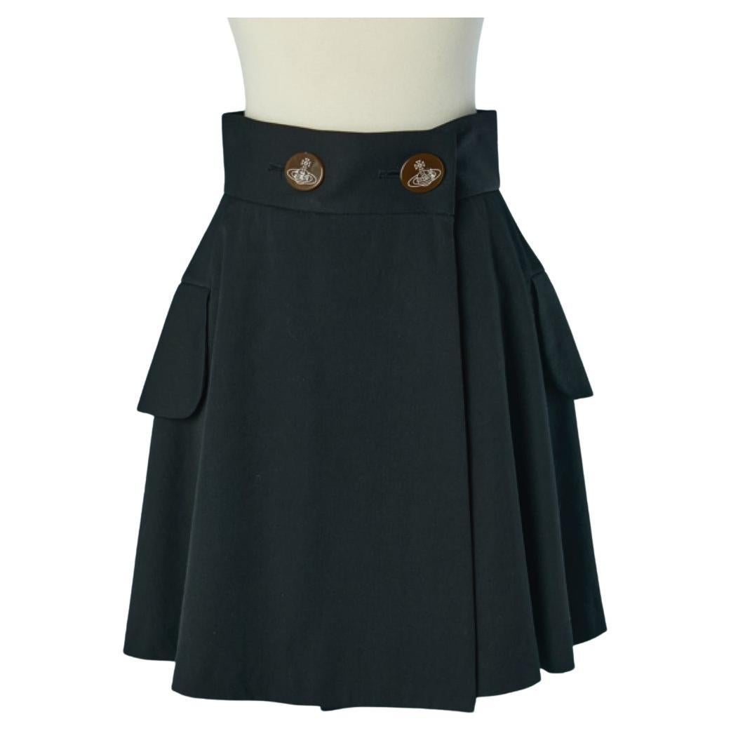 Black wool wrap skirt VIVIENNE WESTWOOD Red Label en venta