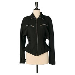 Black worsted wool jacket MUGLER