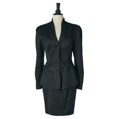 Black worsted wool skirt suit THIERRY MUGLER Black worsted wool skirt suit THIERRY MUGLER