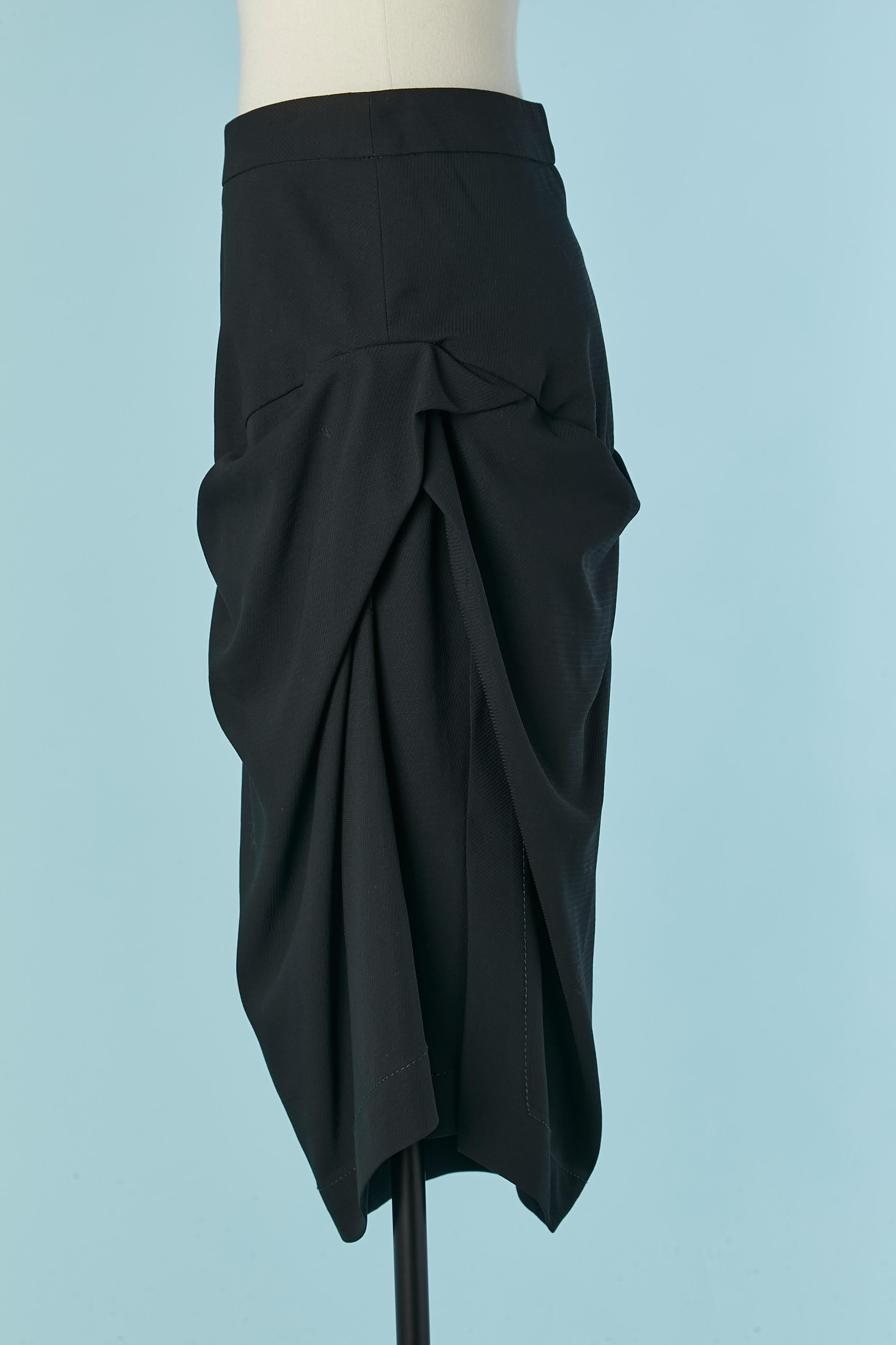 Black wrap and drape thin wool skirt Vivienne Westwood Red Label In Excellent Condition For Sale In Saint-Ouen-Sur-Seine, FR