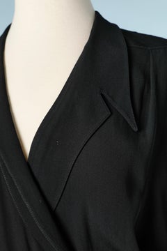 Black wrap crêpe cocktail dress THIERRY MUGLER