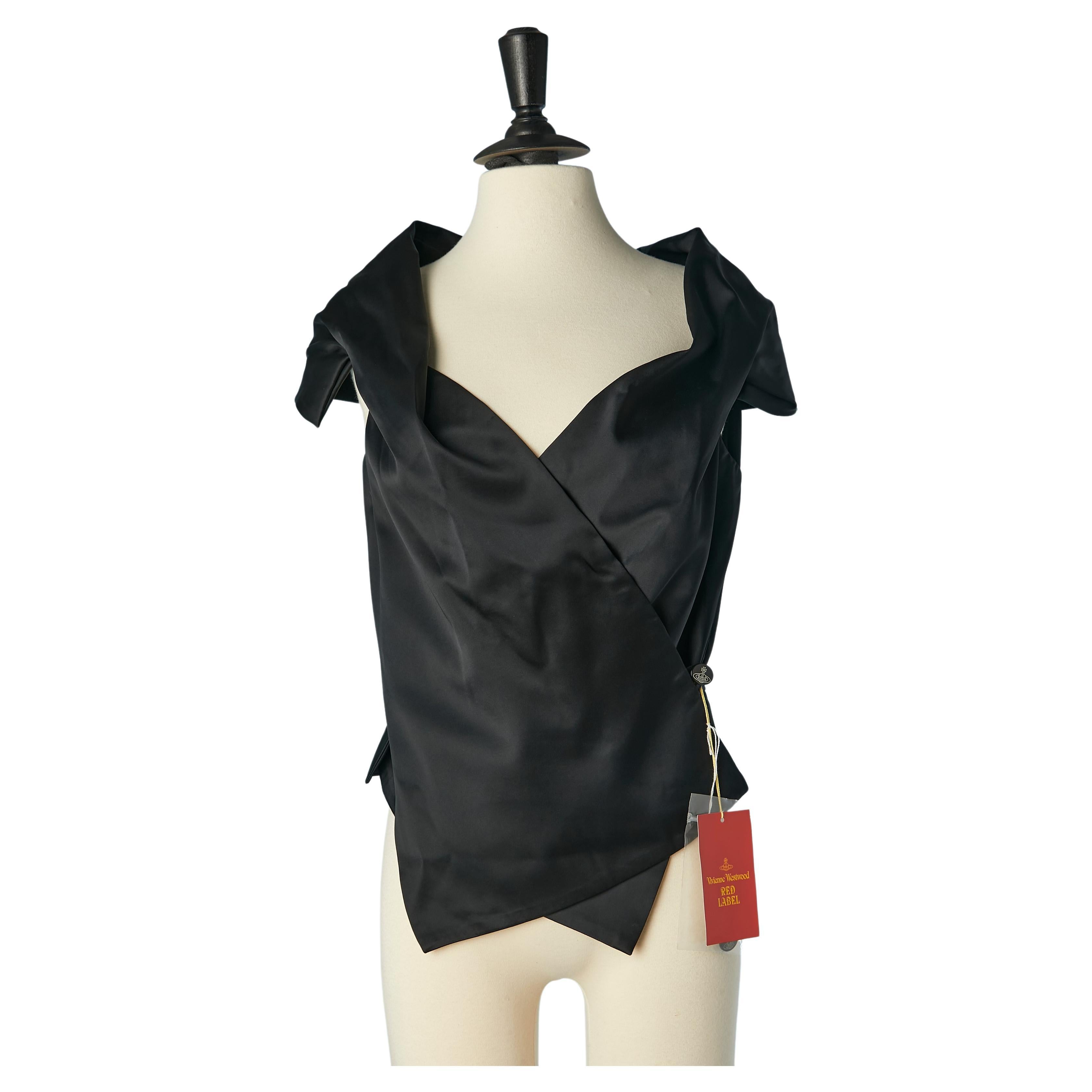 Black wrap sleeveless top Vivienne Westwood Red Label NEW with tag  For Sale
