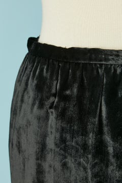 Black wrap velvet skirt with chiffon and lurex ruffles edge YSL Rive Gauche