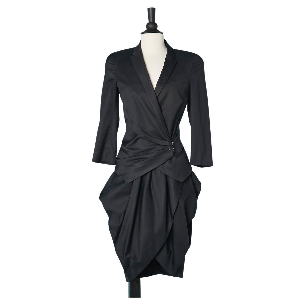 Black wrapped and drape skirt-suit McQ Alexander McQueen 