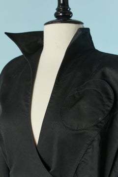 Black wrapped cotton dress Thierry Mugler