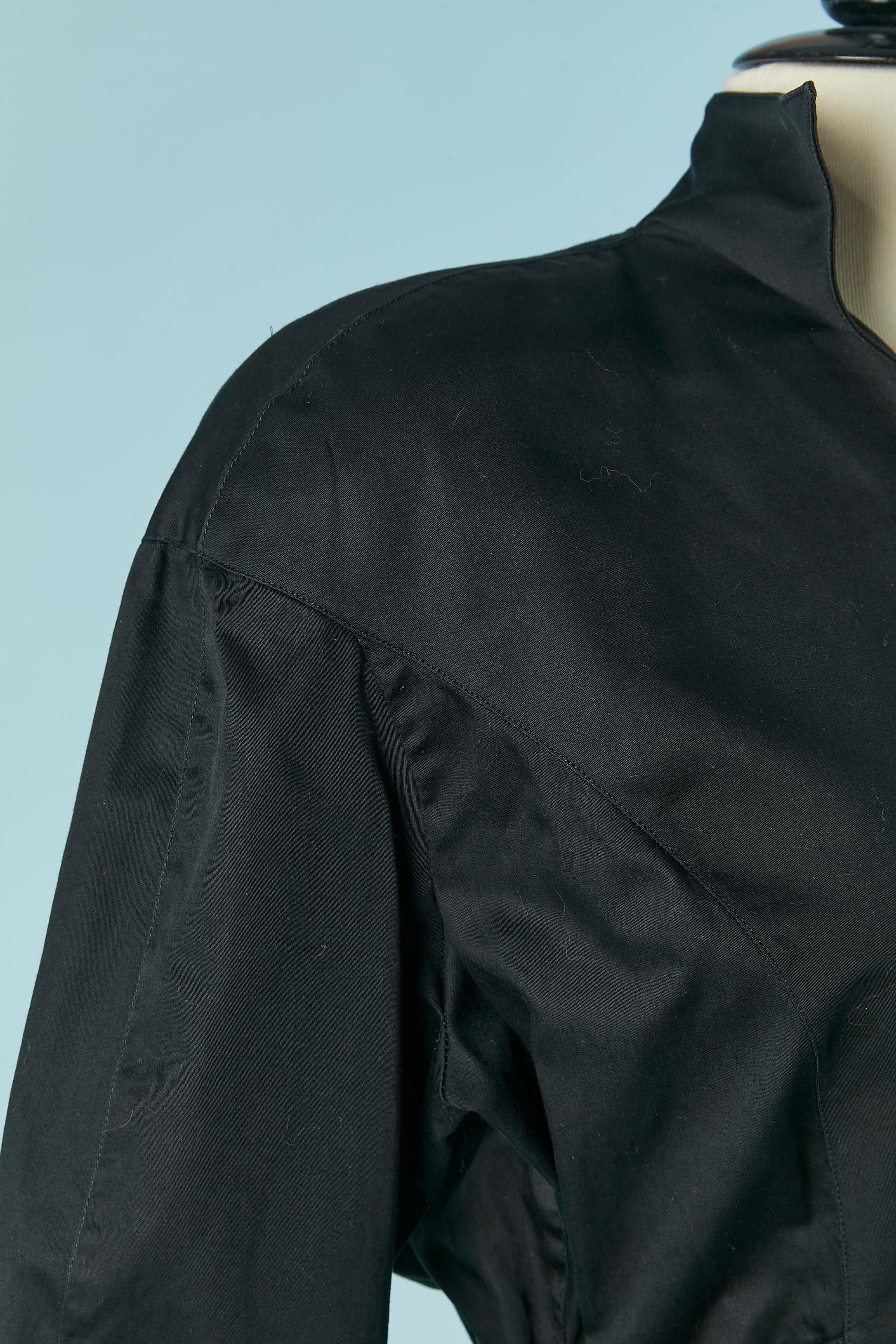 Women's Black wrapped cotton dress Thierry Mugler For Sale