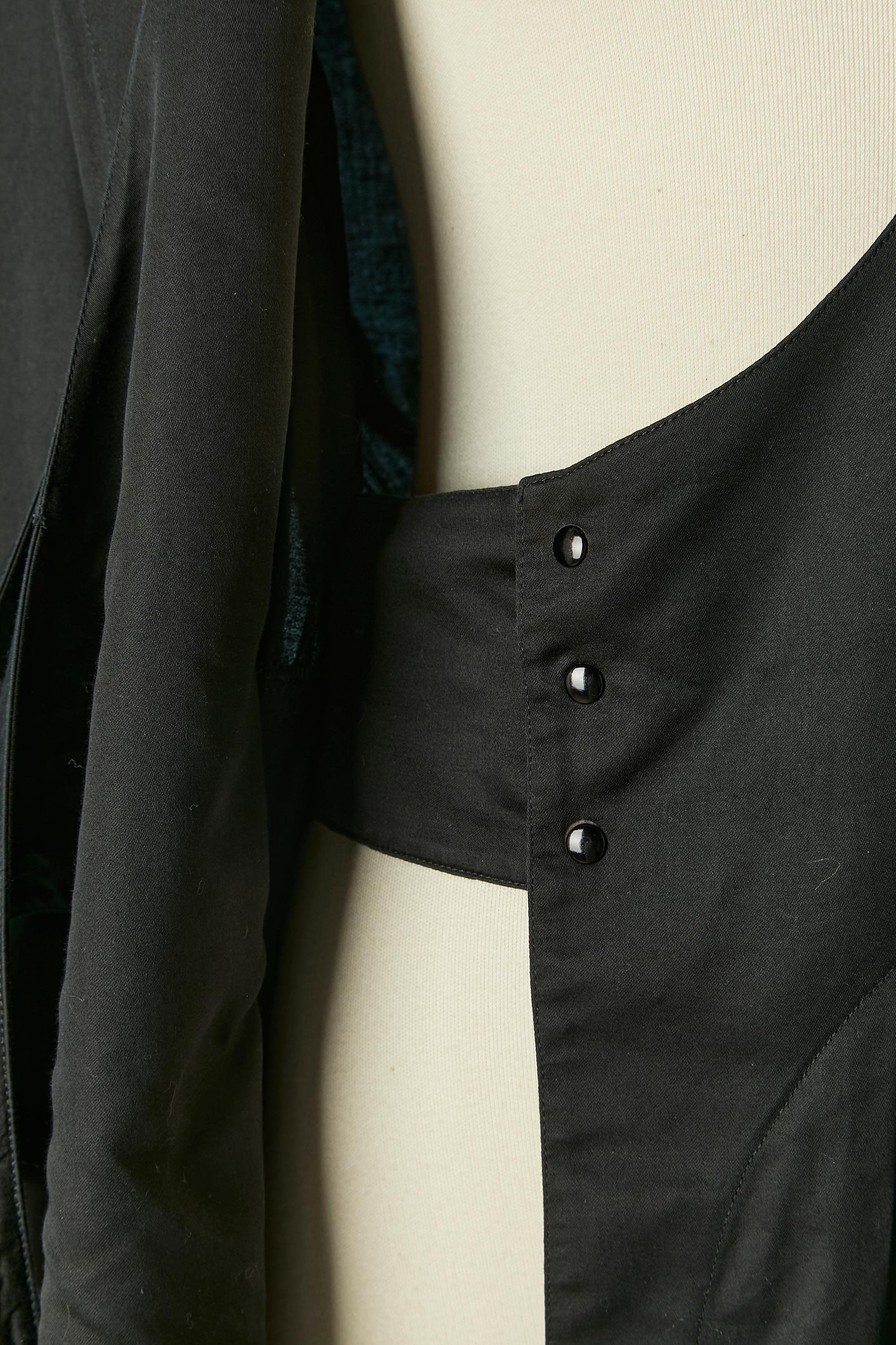 Black wrapped cotton dress Thierry Mugler For Sale 4