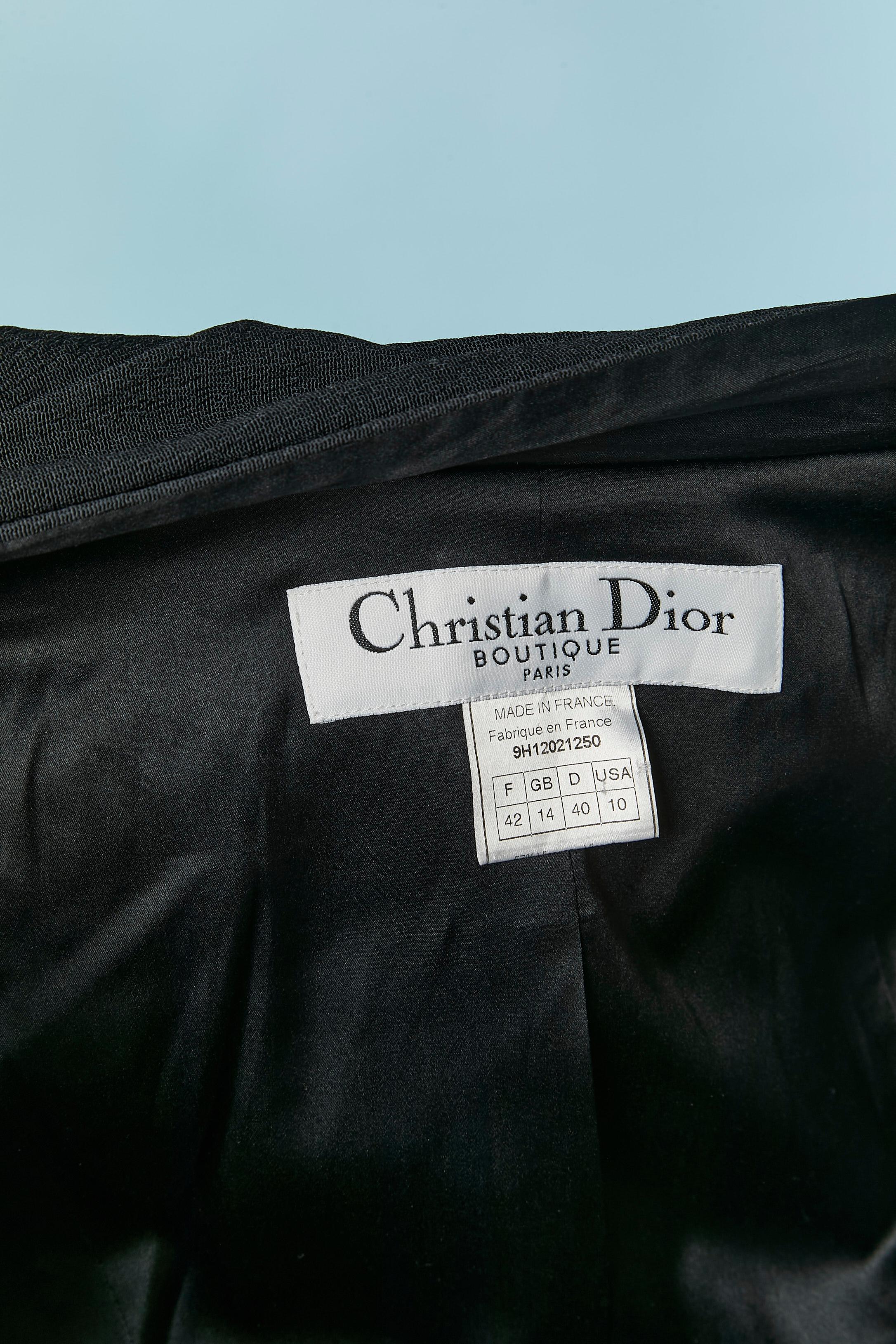 Chaqueta negra con borde de hilos de lana CHRISTIAN DIOR BOUTIQUE en venta 3