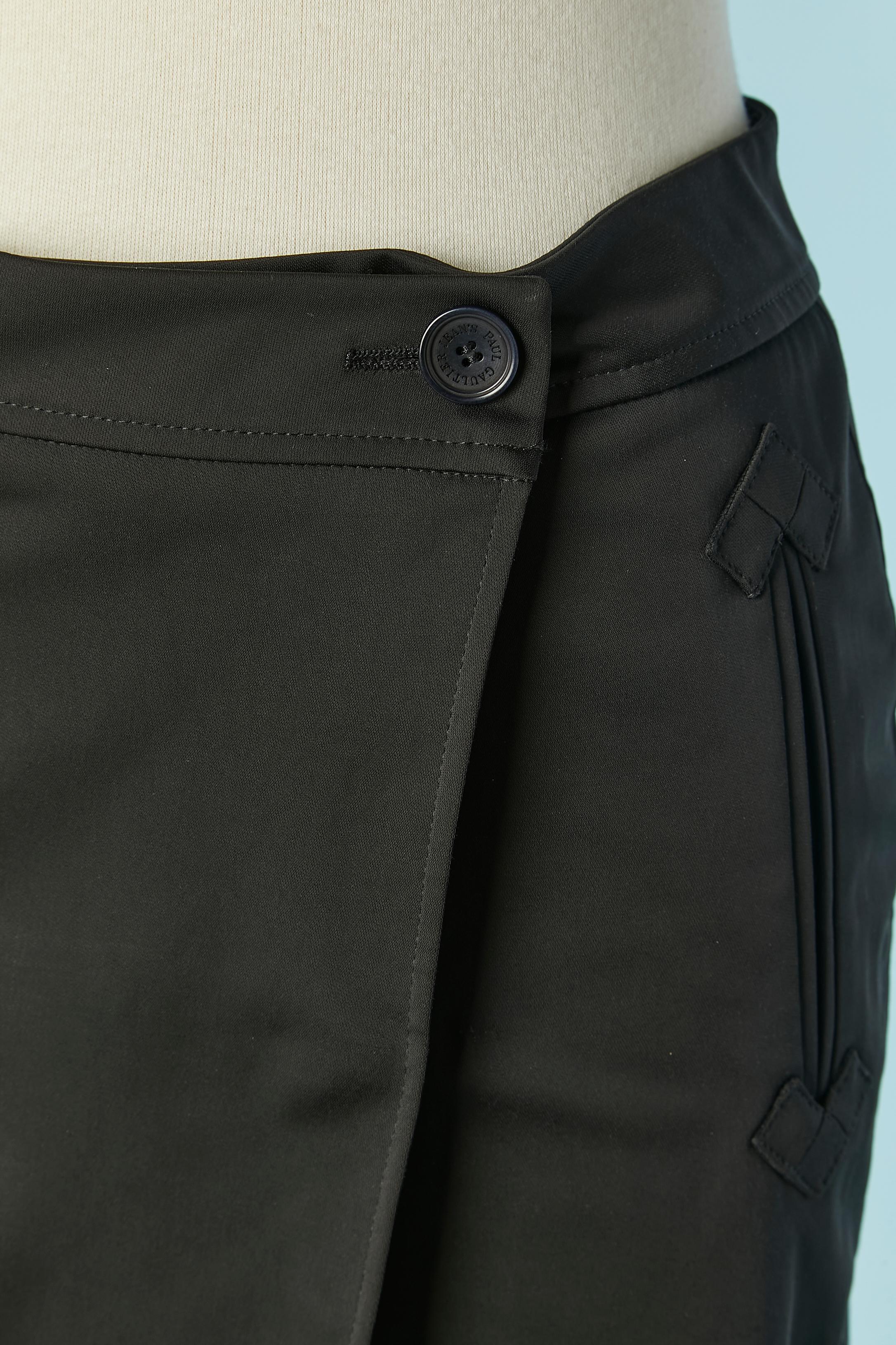 Schwarzer umwickelter Rock Jean-Paul Gaultier Jeans im Zustand „Hervorragend“ im Angebot in Saint-Ouen-Sur-Seine, FR