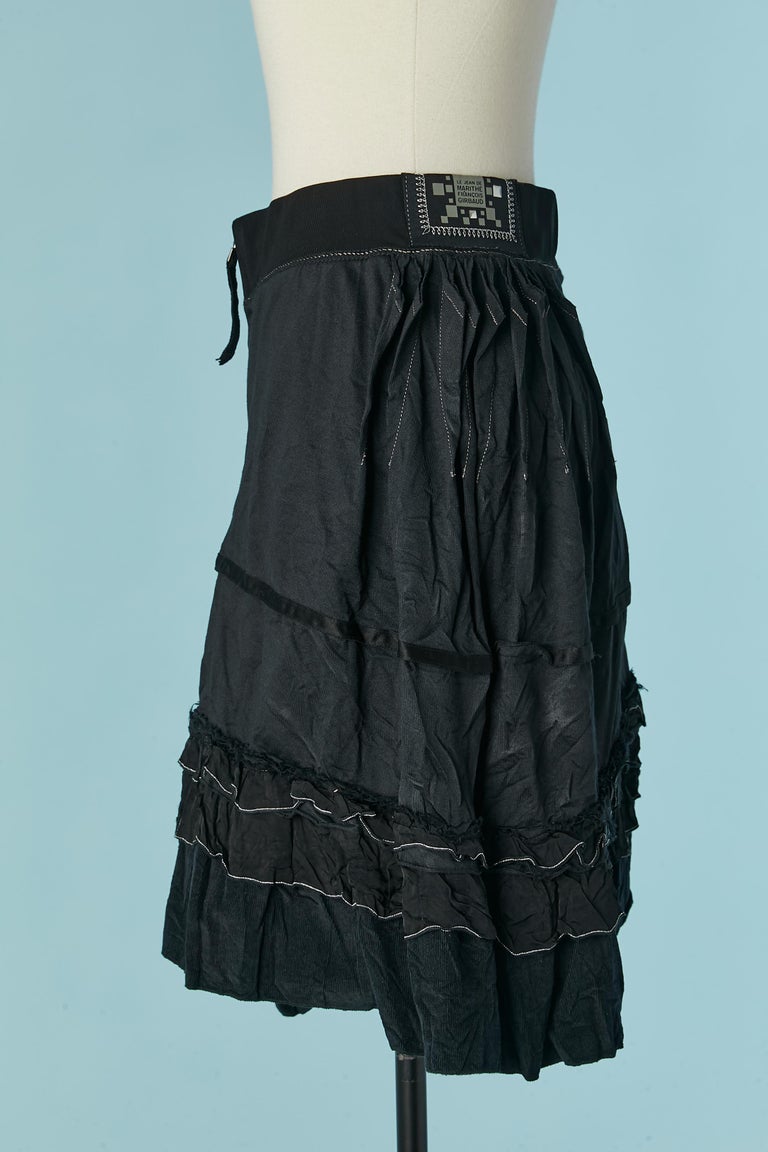 Jupe Noire à Volants Marithé Et François Girbaud Taille 36 - Coton, Style Bohème Chic, Occasion TB