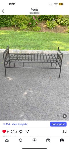 Black Wrought Iron Bench