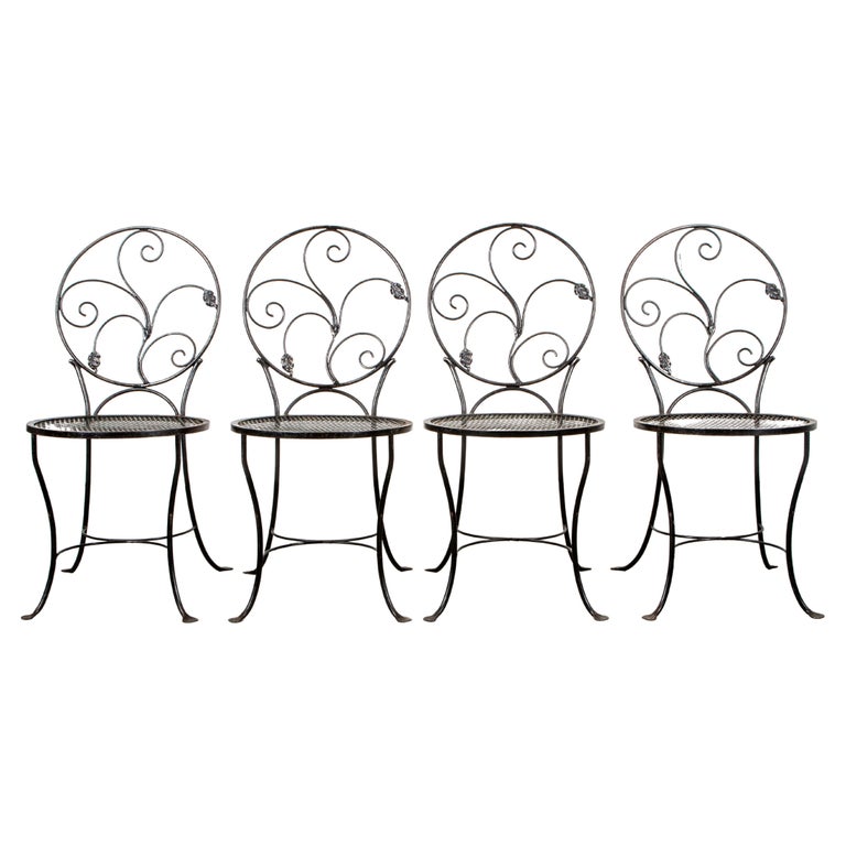 Black Wrought Iron Garden Chairs at 1stDibs