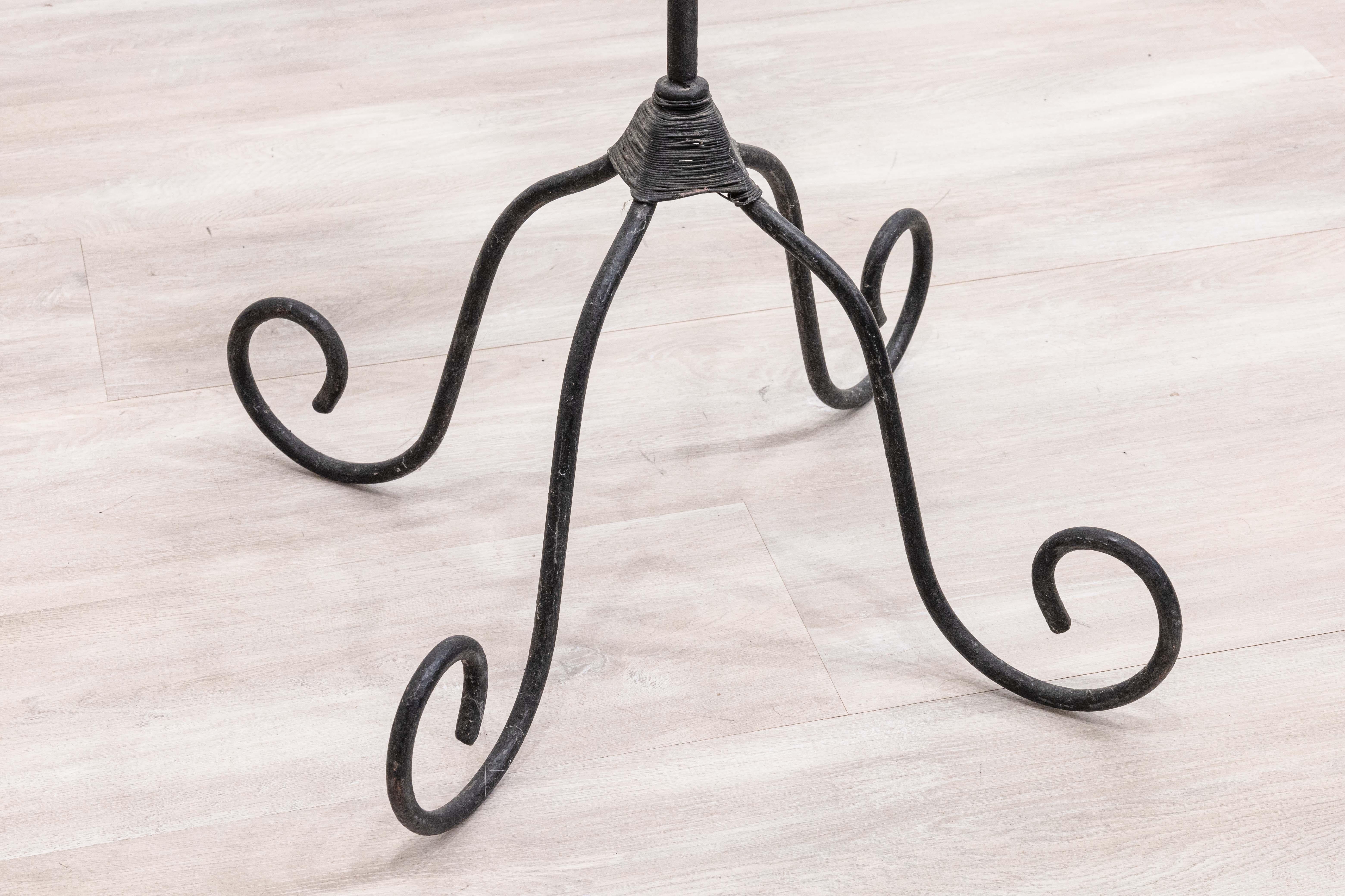 Black Wrought Iron Gothic Free Standing Candelabra For Sale 2