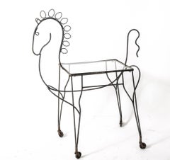 Carro de Servir Caballo de Hierro Forjado Negro