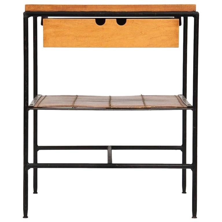 Black Wrought Iron Nightstand by Paul McCobb, 1950s at 1stDibs black wrought iron bedside