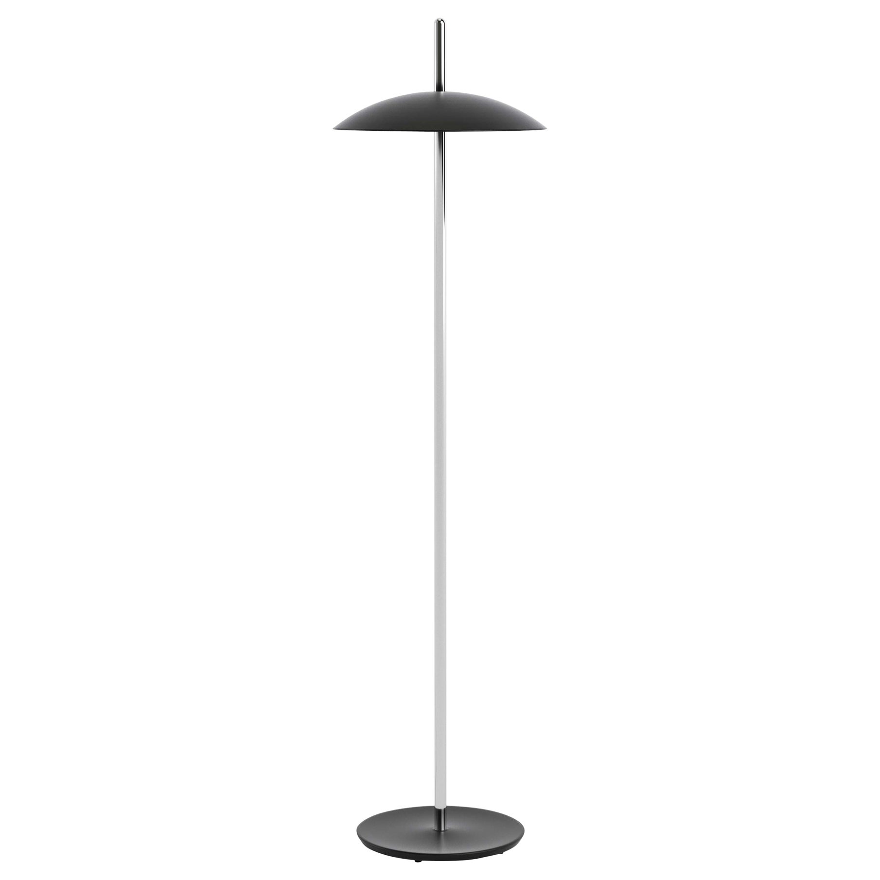 Negro x Níquel Señal Lámpara de pie de Souda, En Stock