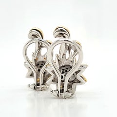 Black, Yellow And White Diamond Ctw 0.84 Floral Earrings