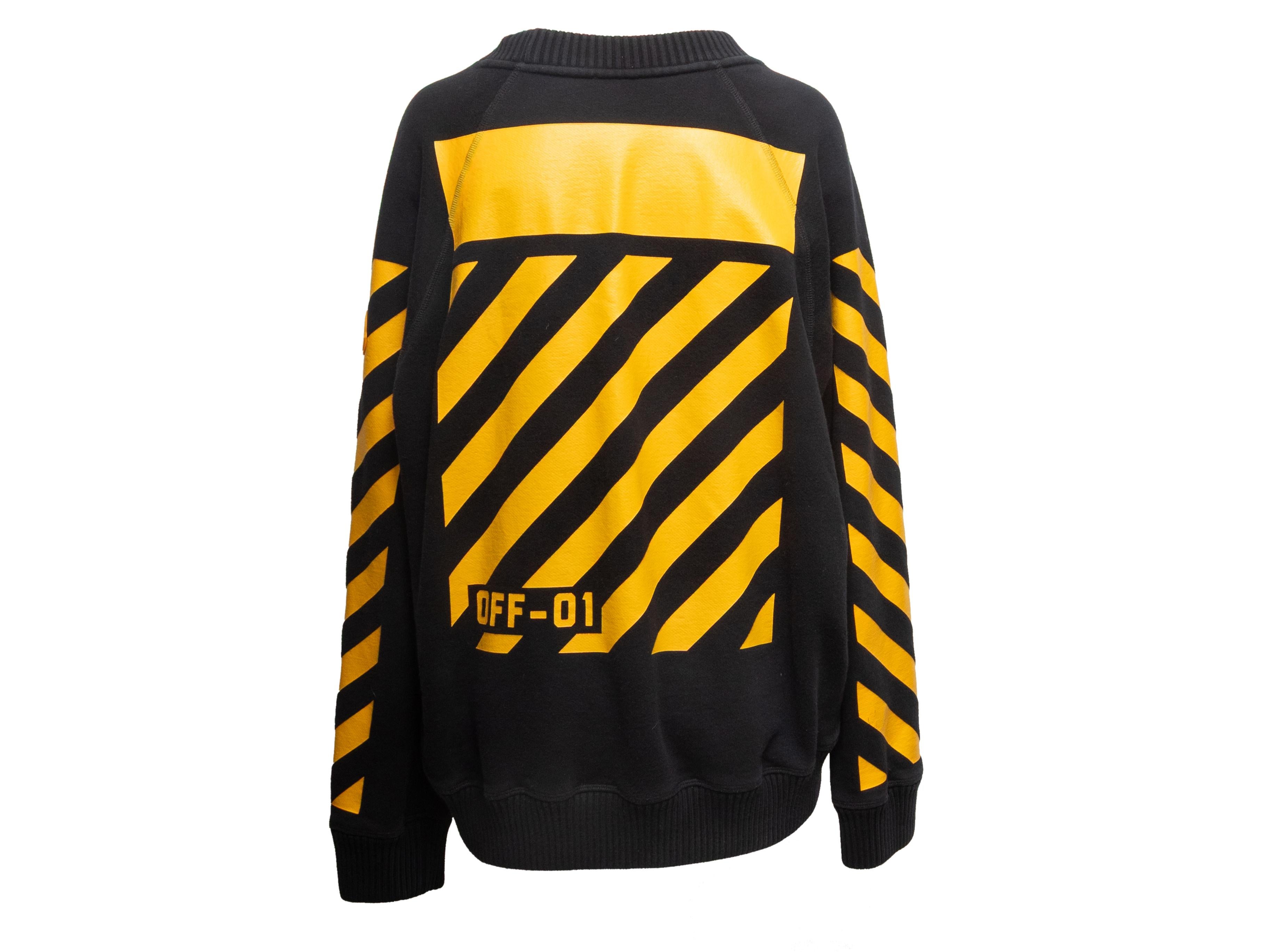 Women's or Men's Black & Yellow Moncler x Off-White Crew Neck Sweater Size US XL For Sale