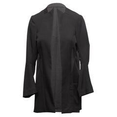 Black Yohji Yamamoto Open Front Jacket Designer Size 2
