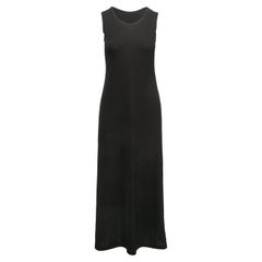 Schwarzes ärmelloses Yohji Yamamoto Maxikleid Designer Größe 2