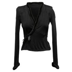 Yves Saint Laurent nero con bordo in visone, taglia M. I.