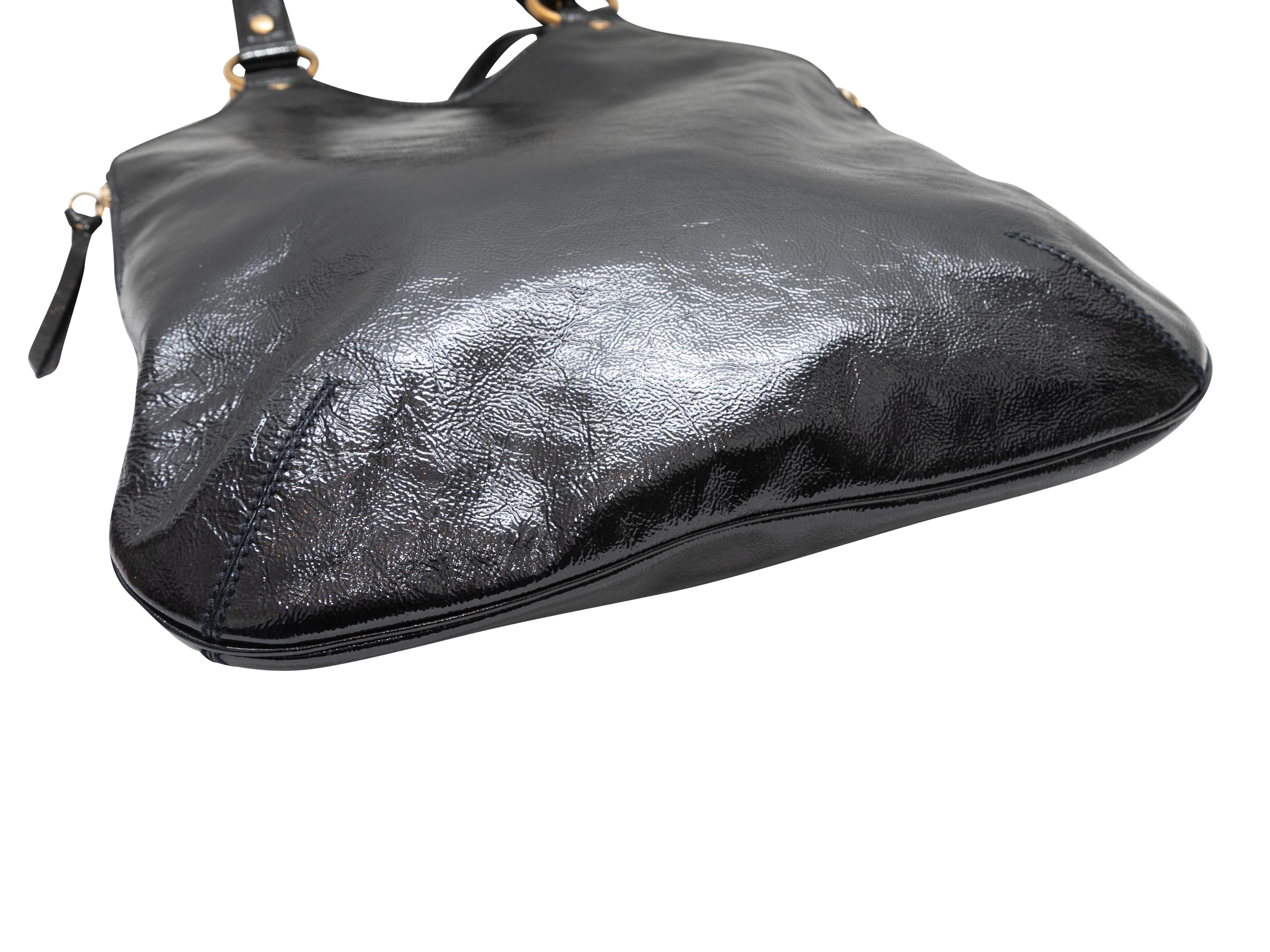 Schwarze Yves Saint Laurent Handtasche aus Lackleder in Schwarz Damen im Angebot