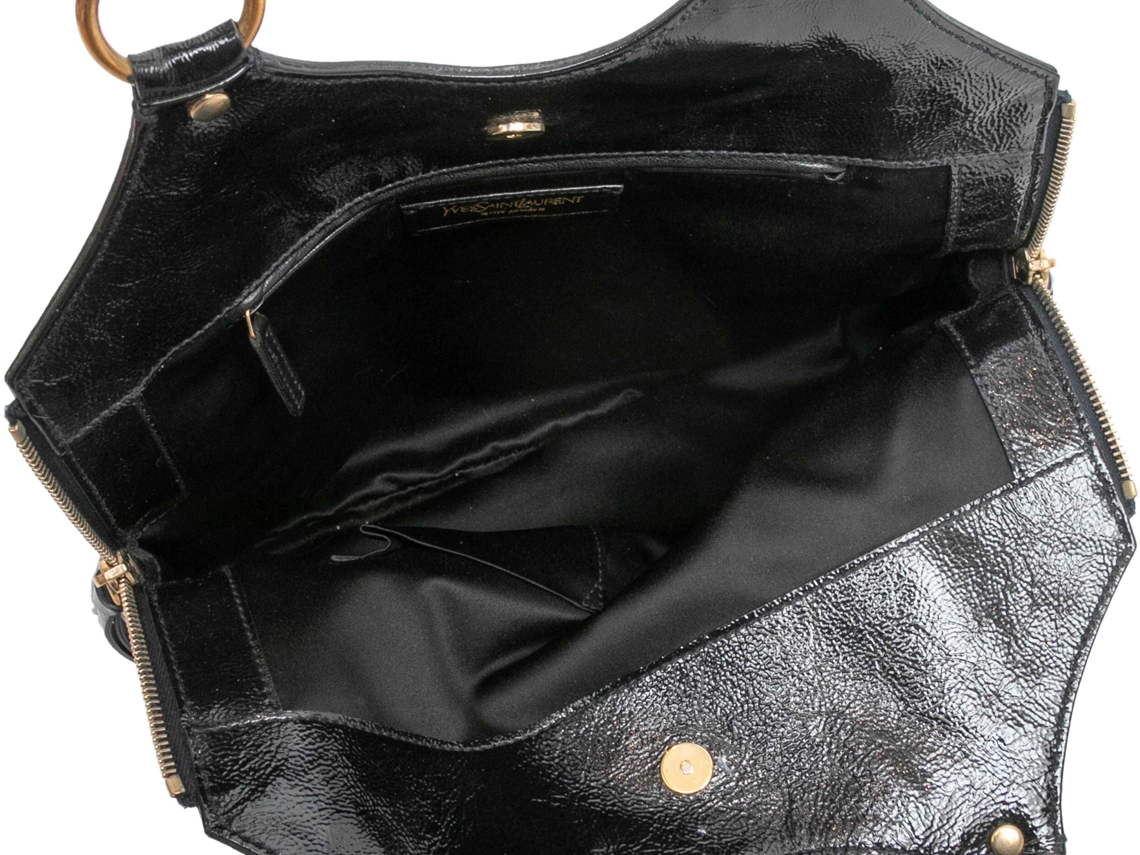 Black Yves Saint Laurent Patent Leather Handbag For Sale 1
