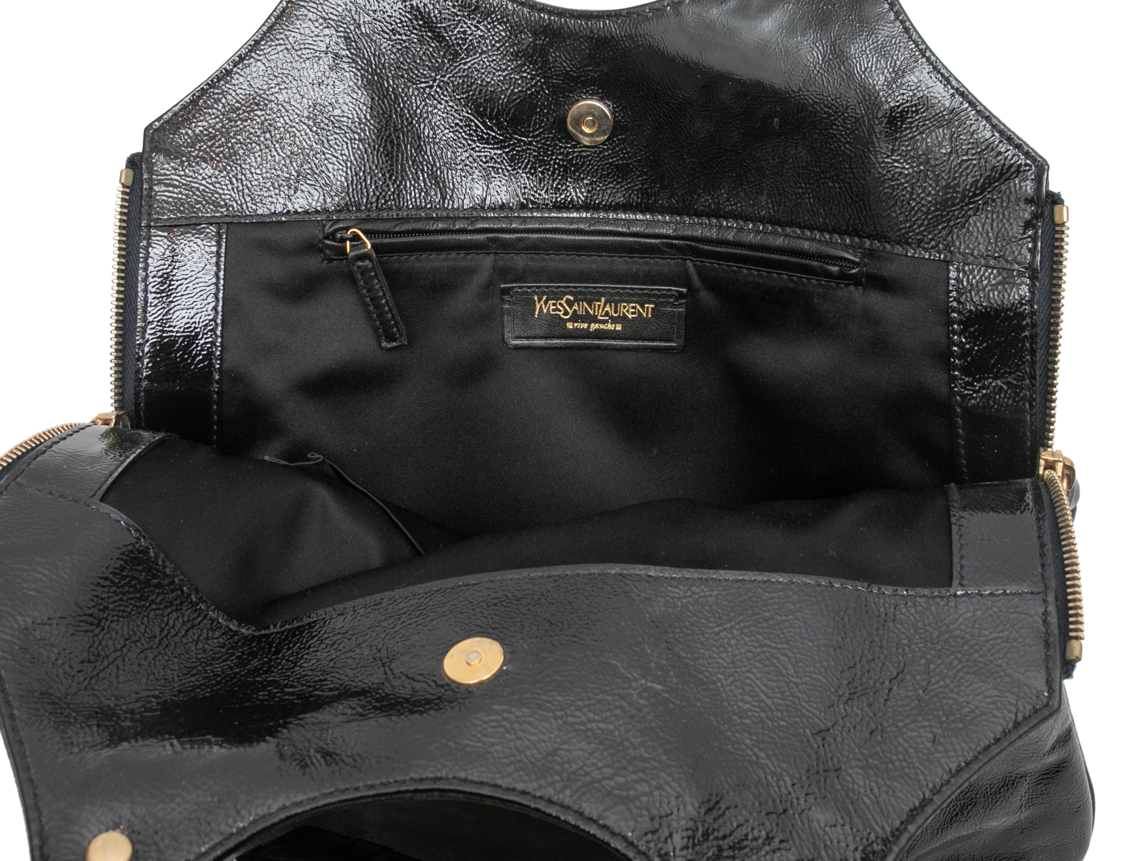 Schwarze Yves Saint Laurent Handtasche aus Lackleder in Schwarz im Angebot 2