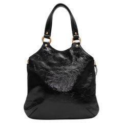 Used Black Yves Saint Laurent Patent Leather Handbag