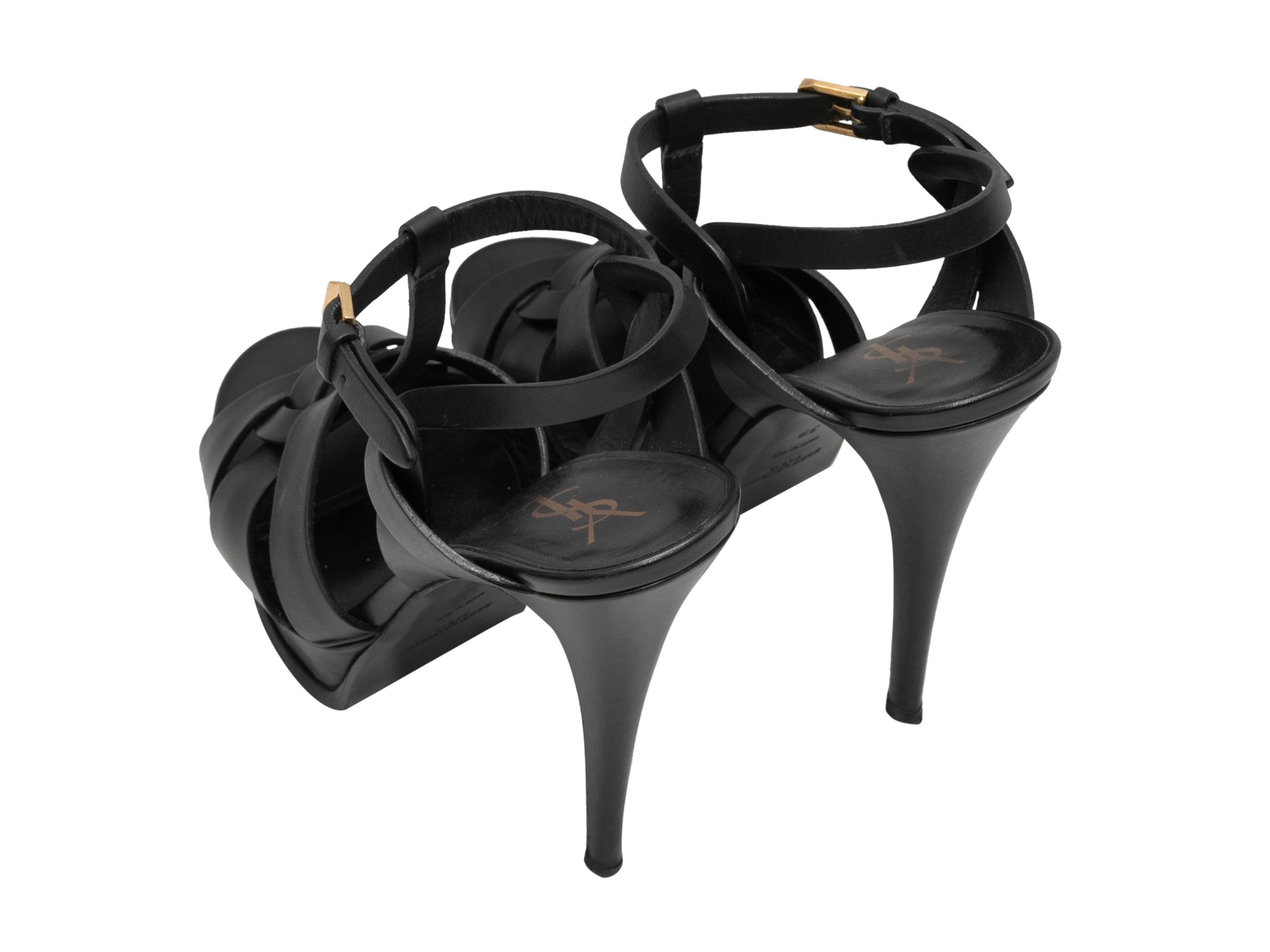 Women's Black Yves Saint Laurent Platform Sandals Size 39