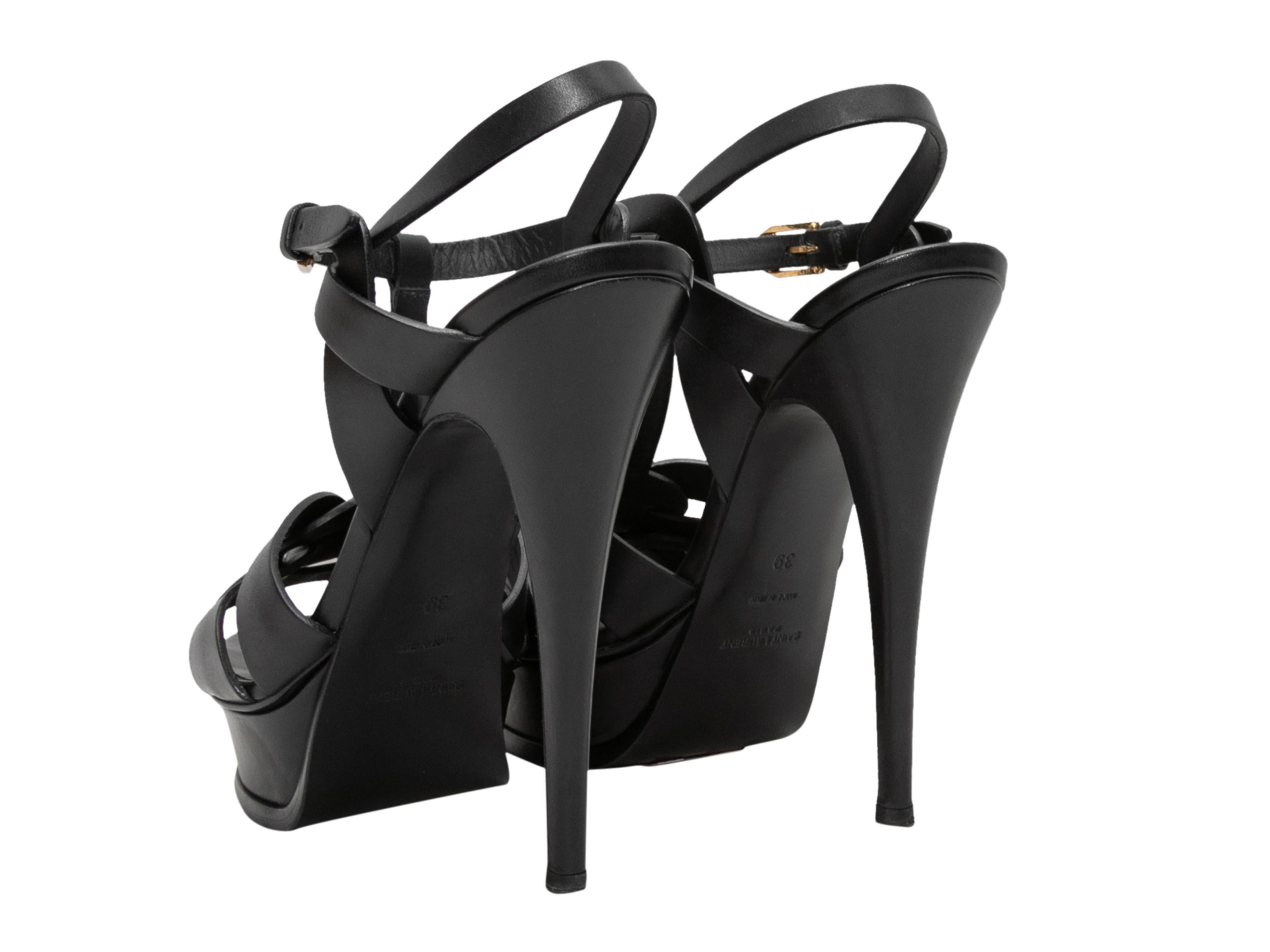 Black Yves Saint Laurent Platform Sandals Size 39 1