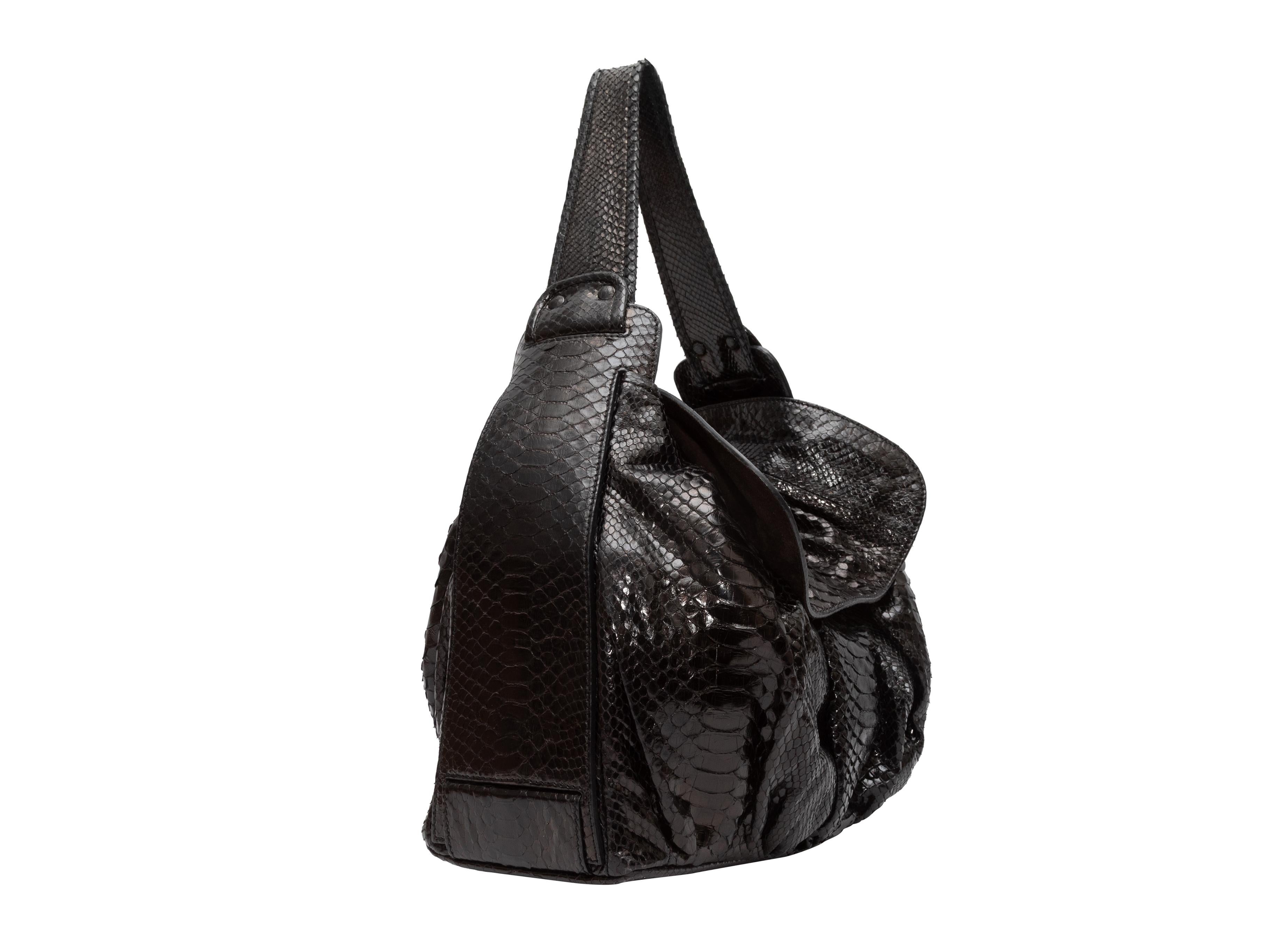 Women's Black Zagliani Large Python Tote Bag