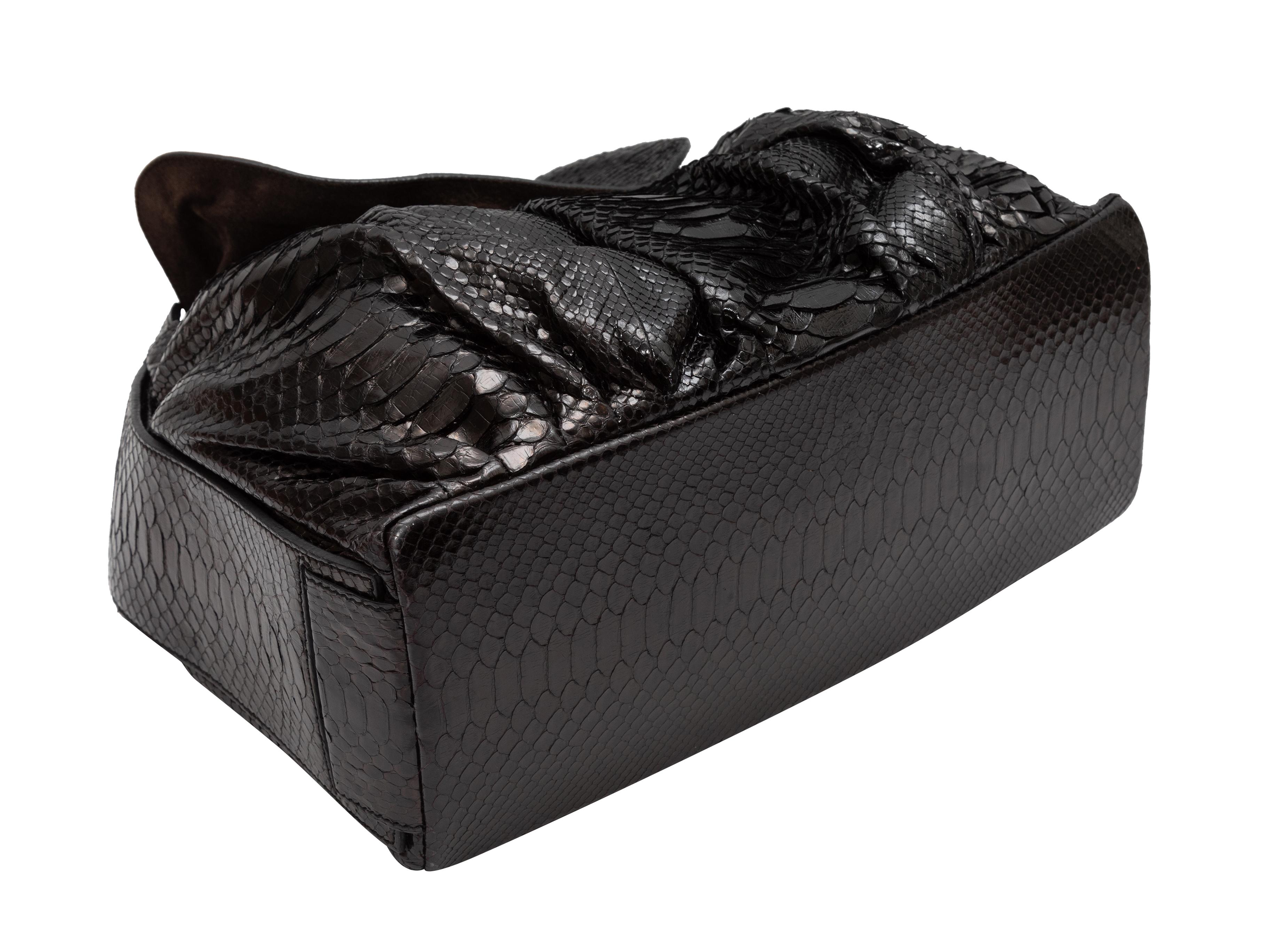 Black Zagliani Large Python Tote Bag For Sale 2