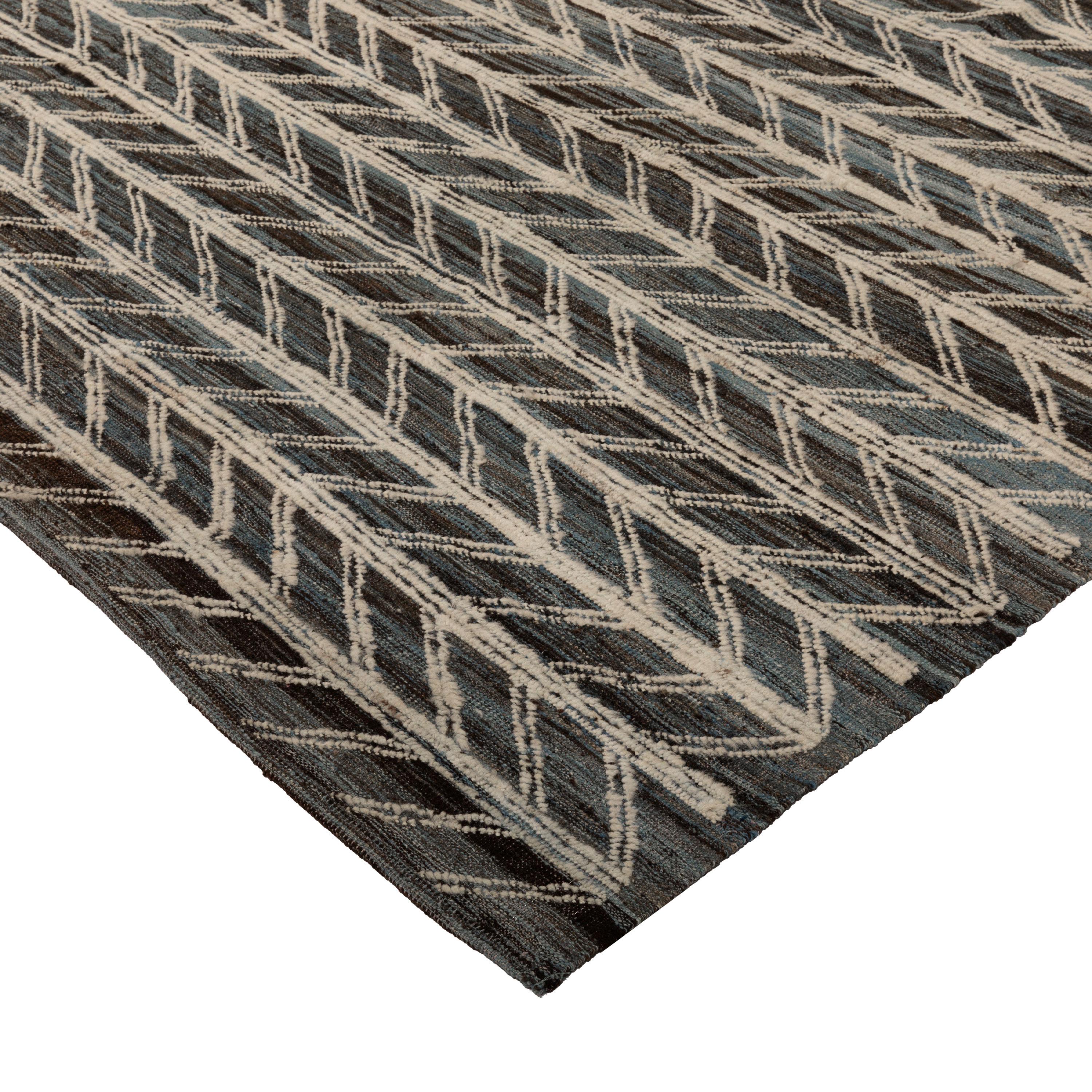 Mid-Century Modern abc carpet Tapis en laine moderne Zameen noir - 10'9
