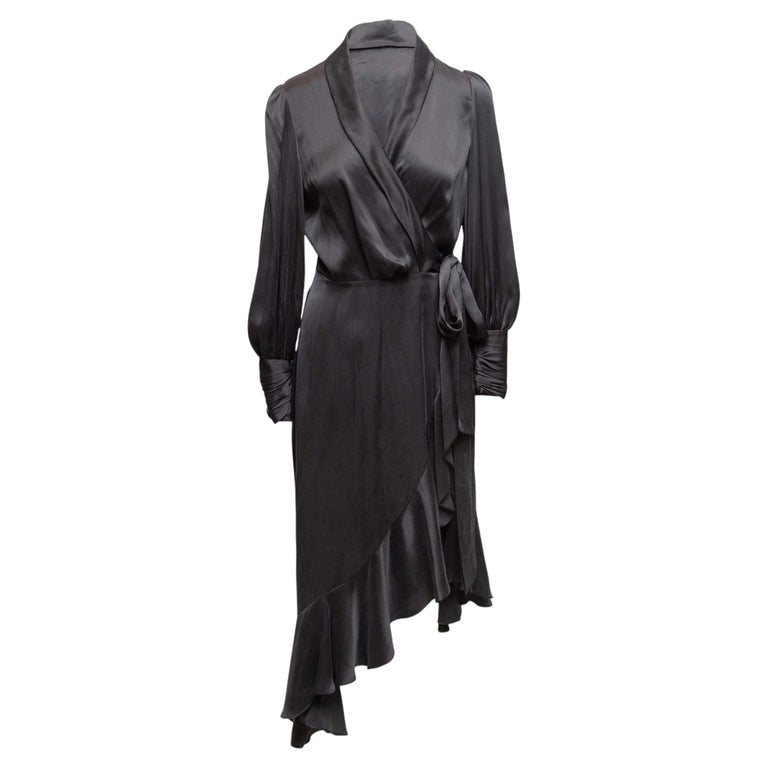 zimmermann black silk dress Silk Wrap Mini Dress