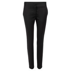 Black Zip Detail Tapered Trousers Size XS